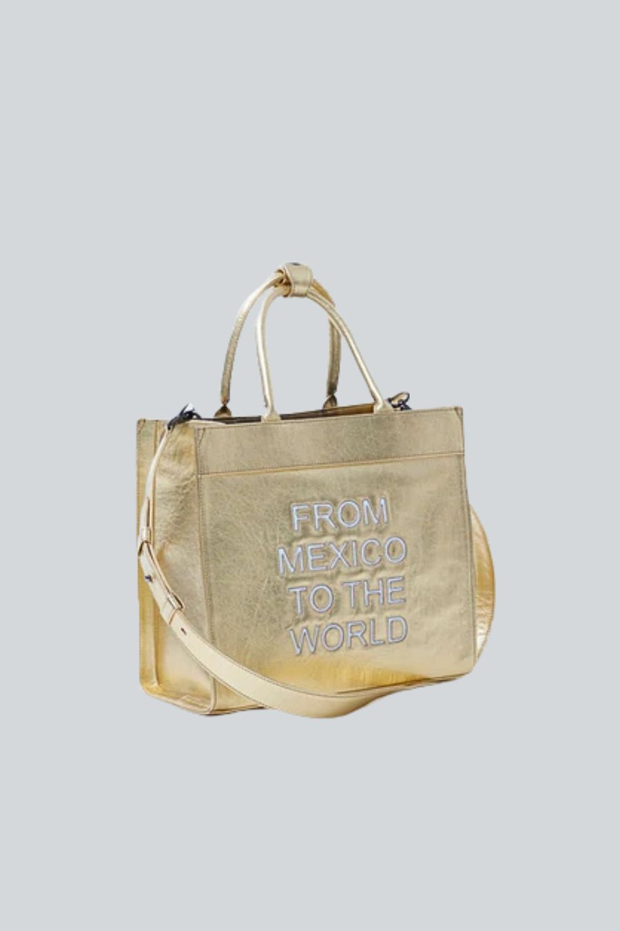 BOLSO LEYENDA PIEL CHICA ORO